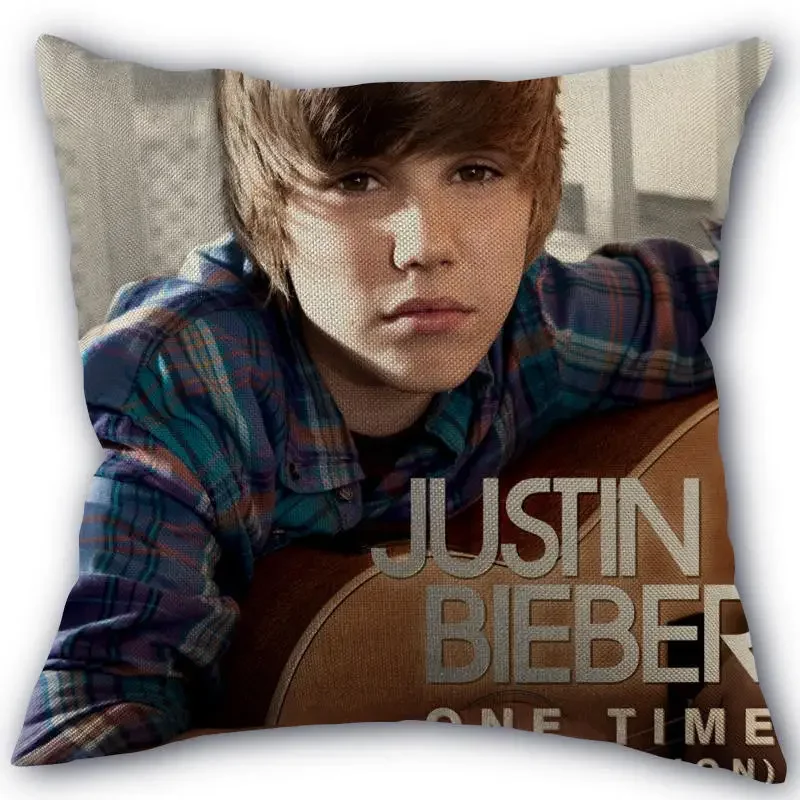 45X45cm Pillow Cover Justin Bieber Square Zipper Cotton Linen Pillow Cases Bedroom Home Decorative Pillowcase 0331