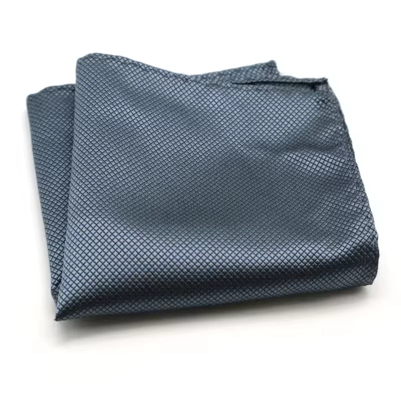 Fashion Dark Red Grid Pattern Pocket Square For Men Business Chest Blue Grid Classic Suit Napkin Handkerchief As Shirt Accessory