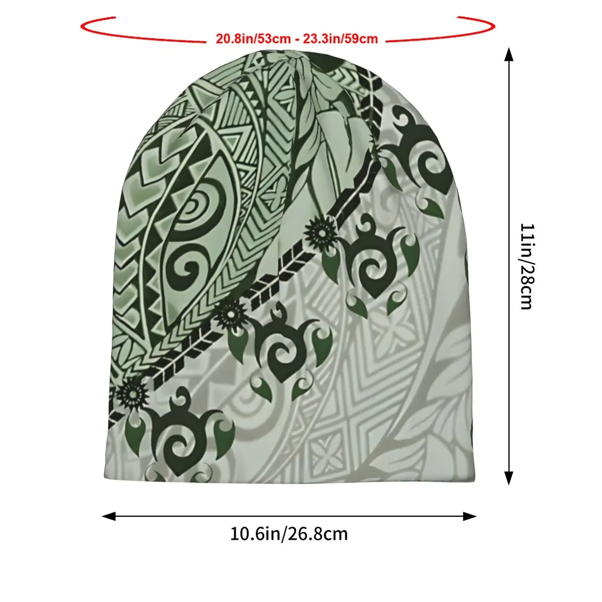 Vintage Samoan Turtle Pattern (11) Unisex Bonnet Thin Hip Hop Double Layer Hats For Men Women