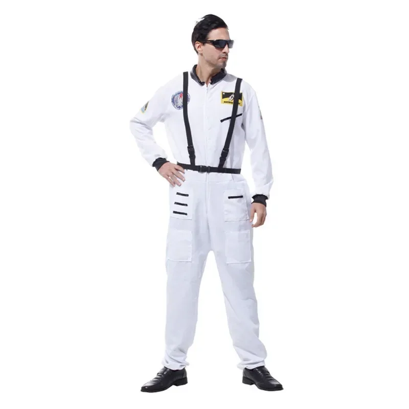 Halloween-Kostüm für Männer weißer Raumfahrer Raumanzug Astronauten Kostüm für Männer Frauen Erwachsenen Karneval Fantasy Cosplay Kinder Jungen