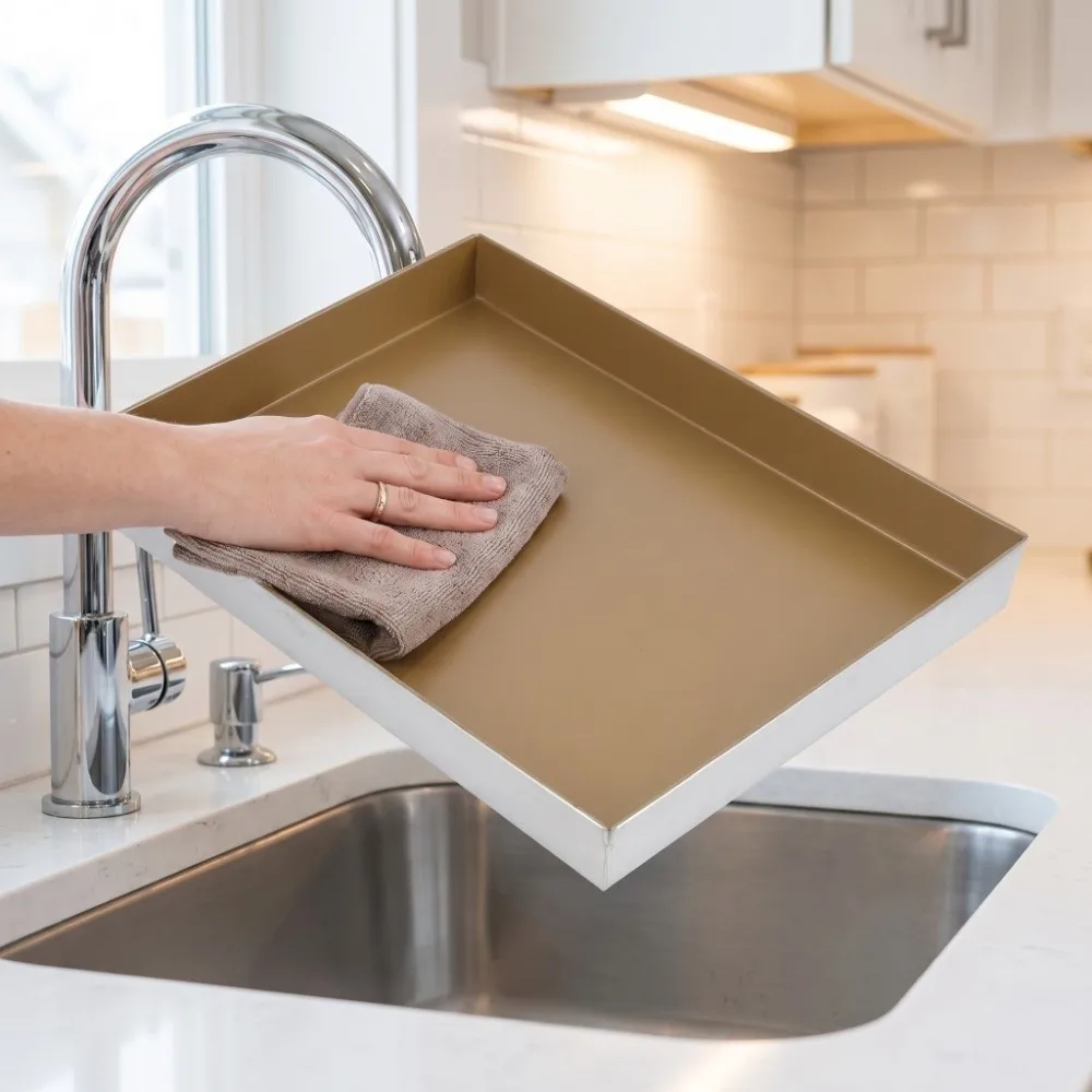 Aluminum Alloy Cake Baking Mold Non Stick Right Angle Rectangle Baking Tray Easy to Clean Food-Grade Baking Pan Oven Sheet