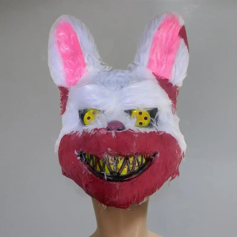 2024 Halloween Cosplay Face Mask Fancy Party Stage Make-up Scary Rabbit Cartoon Head Cover Carnival Costume Prop Masquerade Mask