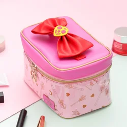 Sailor Moon Action Figure Women PU Leather Makeup Bag Multifunction Ladies Wash Toiletry Travel Cosmetic Organizer Storage Bag