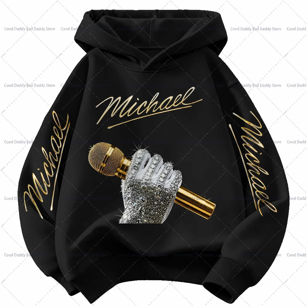 Kinder Langarm-Oberteile Herbstkleidung King of Pop MJ Lässige Hoodies Michael Jackson Mode Kapuzenpullover Geburtstagsgeschenke – Detail 2