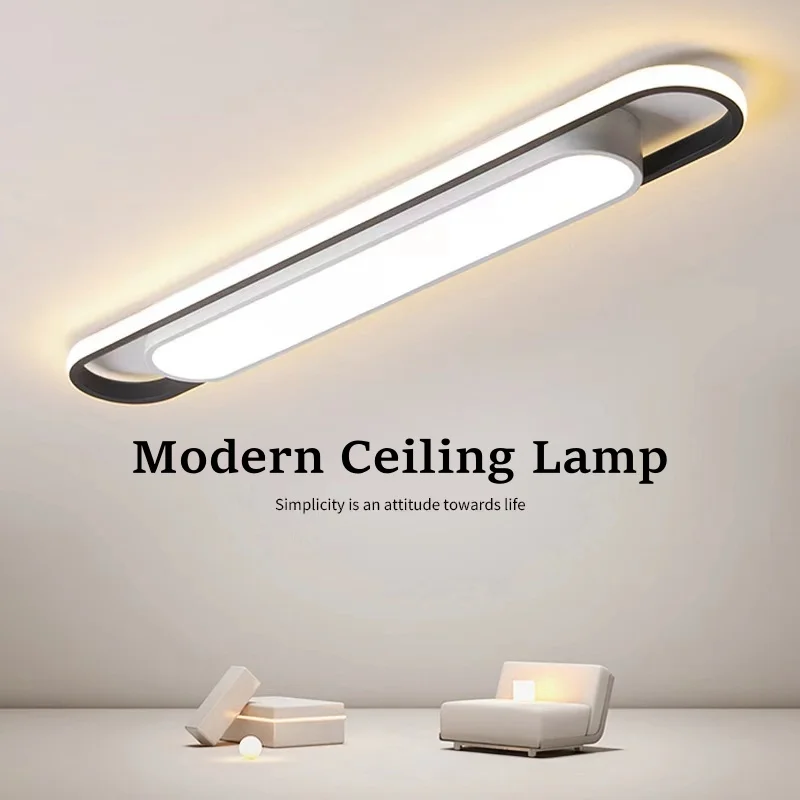 

Modern Indoor Led Ceiling Lamp Lights for Bedroom Nordic Living Room Long Flush-mounted Modern Minimalism Ceiling Lamps