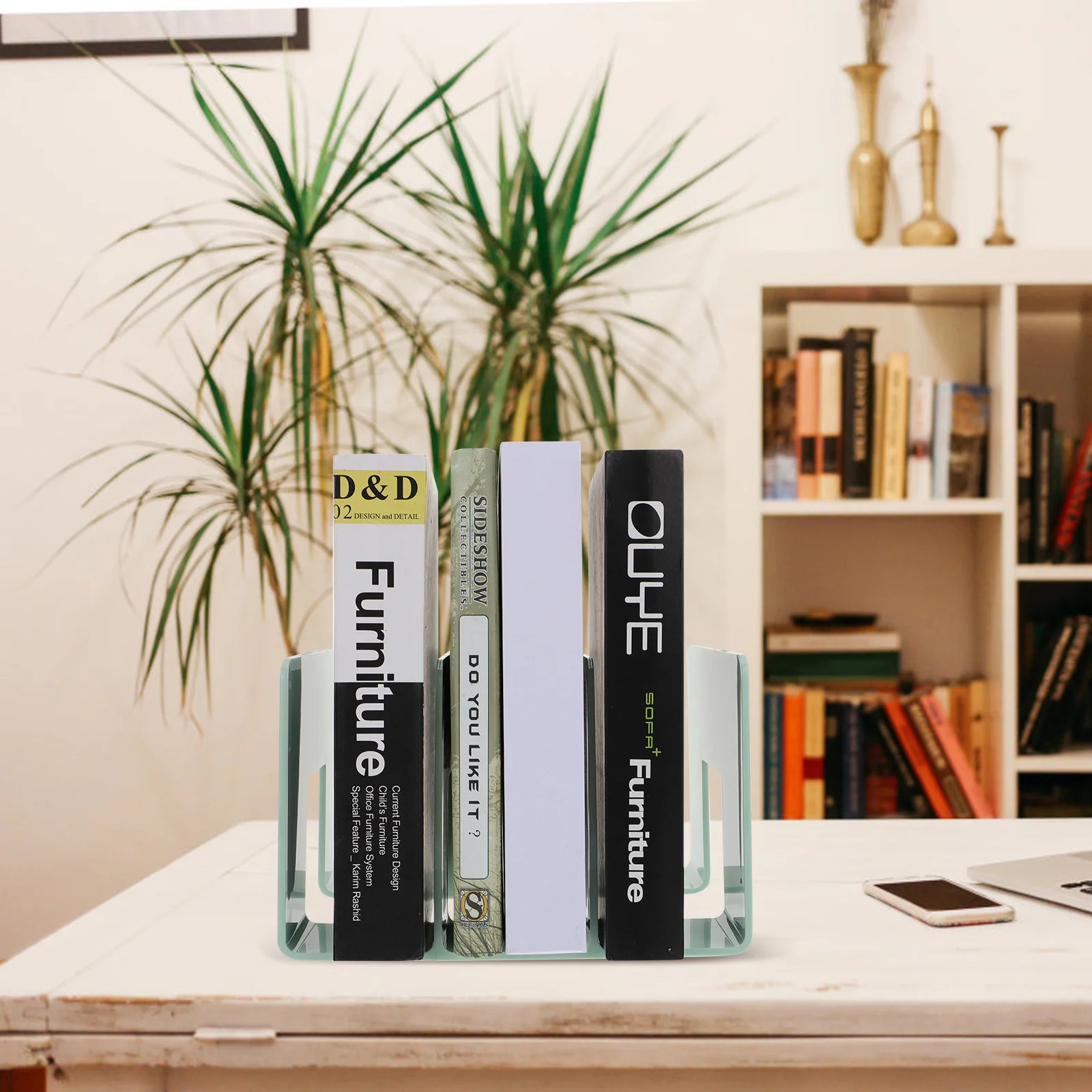 

1Pcs Acrylic Bookend Book Organizer Perfect for Home Office Study Library Desk Storage Rack Book Shelf Bookend