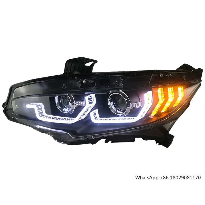 LED turning light For Honda for Civic 10 Gernation Headlights Assembly 2016 2017 Year Front Light