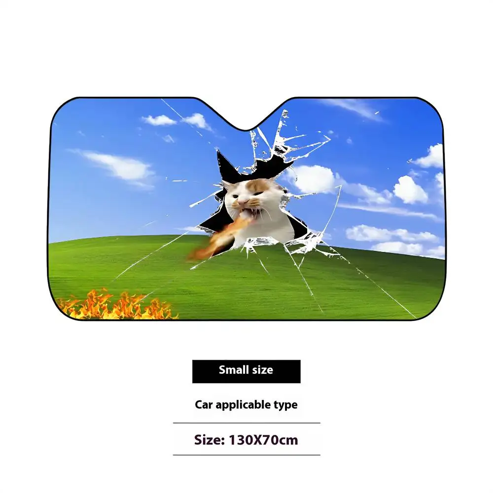 Funny Cat Meme Stylish And Trendy Windshield Sunshade, Car Windshield Cover, Car Sunshade Curtain, Car Sun Protection Cover view 4