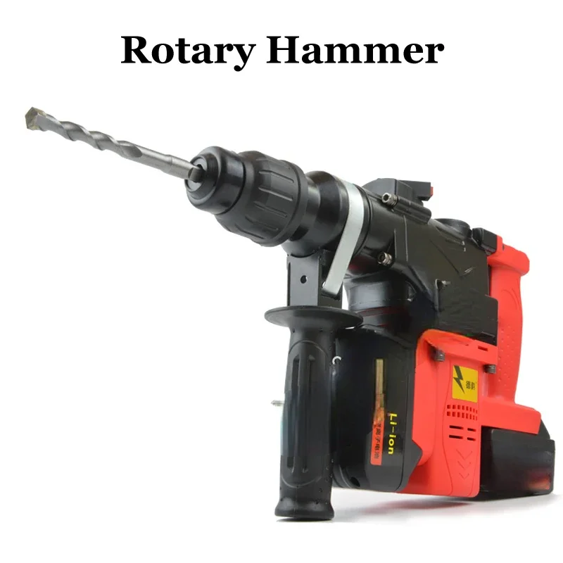 Lithium Battery Rotary Hammer Heavy Duty Cordless Impact Drill Power Tool Cordless Hammer Electric Drill