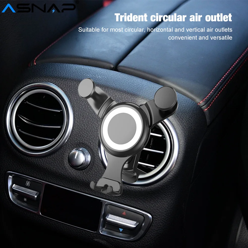 

ASNAP Phone Holder Car Mobile Phone Bracket Mini Size Rotatable Phone Mount for Air Outlet Quick Installation