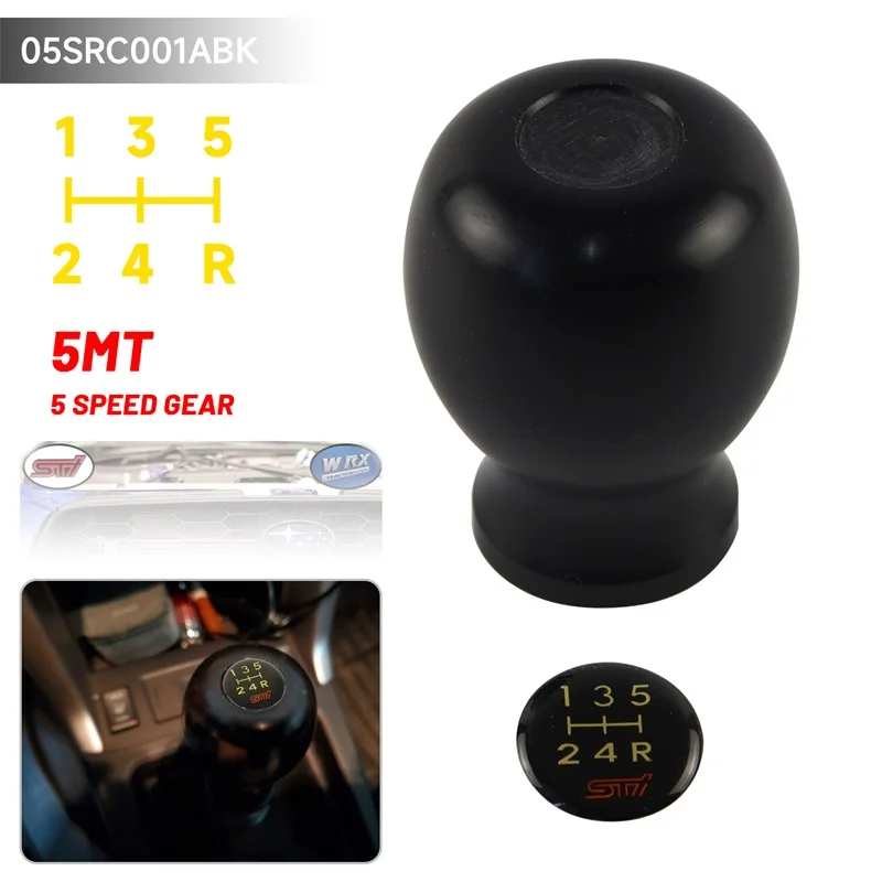 

Legacy GDA GDB GC8 Shift Knob For Subaru WRX Impreza STI 5MT gear knob 1996-2007 Racing JDM Style M12x1.25 Nylon Black