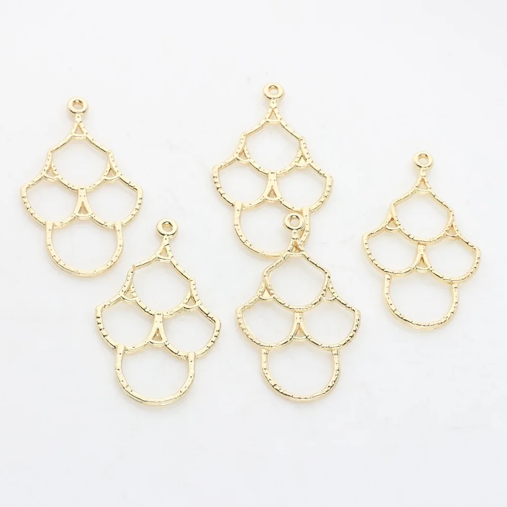 10pcs Alloy Irregularity Fashion Hollow Out Charms Pendant Earring Necklace Jewelry Making DIY Handmade Ornaments Accessories