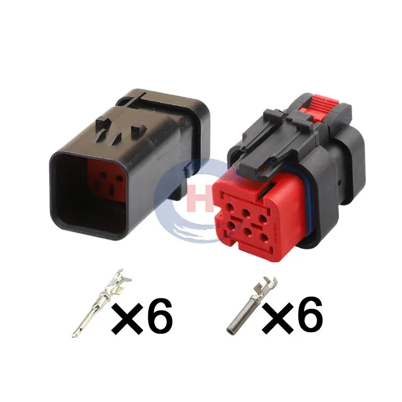 1-20 sets 6 Pin 1.5mm Series Male-Female Waterproof Camshaft Sensor Plug 776434-1 776433-1