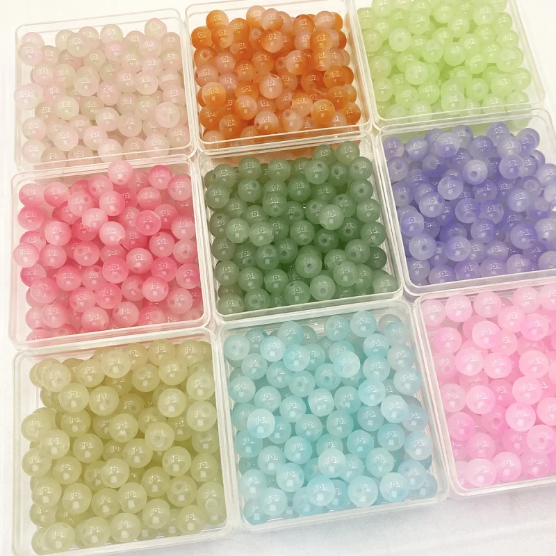 

Bulk Glass Beads - Crystal Loose Beads for DIY Bracelet Jewelry Handmade Cinnabar Accessories