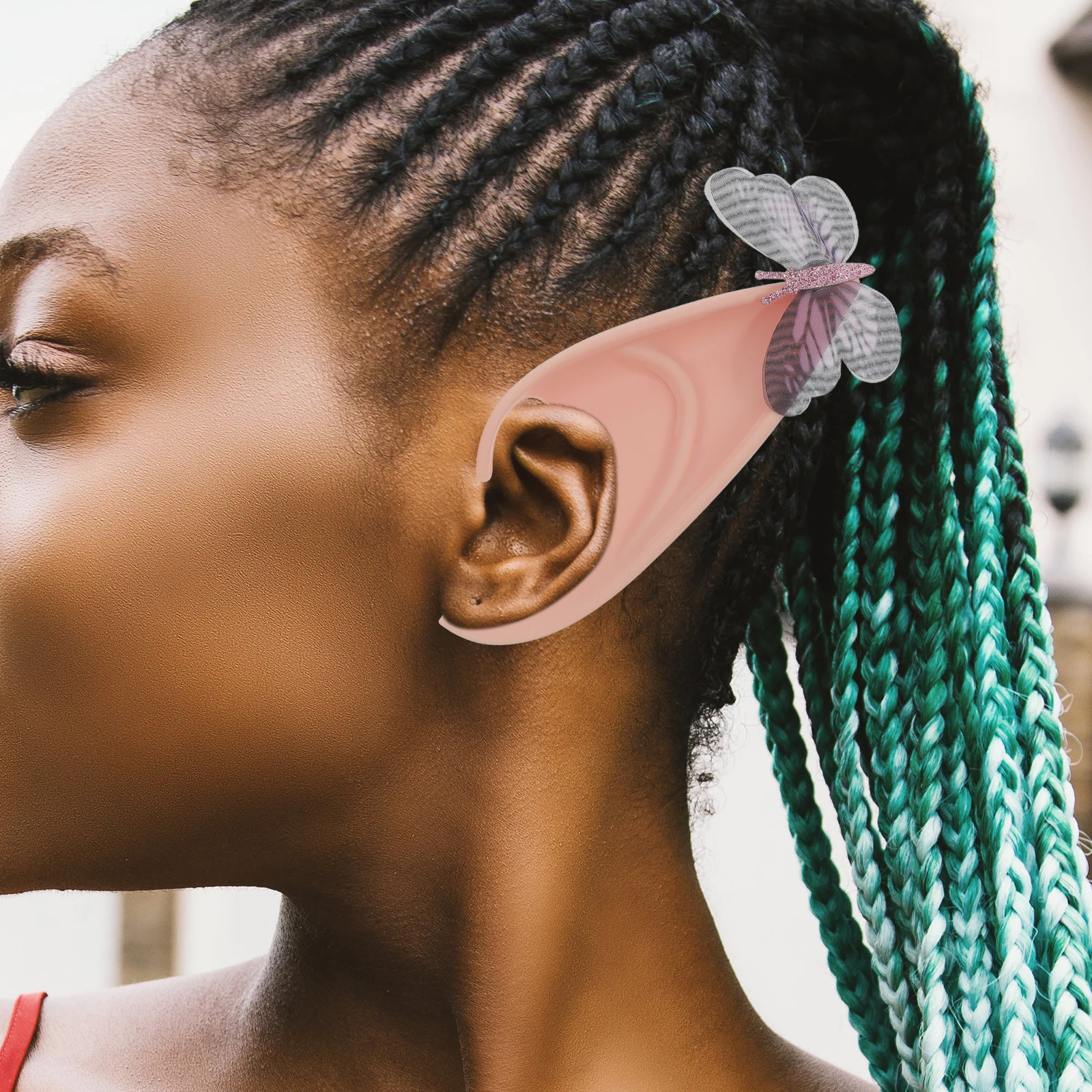

2Pcs Black Butterfly Fairy Elf Ears Props 12CM Lightweight Latex Polyester Cosplay Halloween Masquerade AccessoriesElf Ears