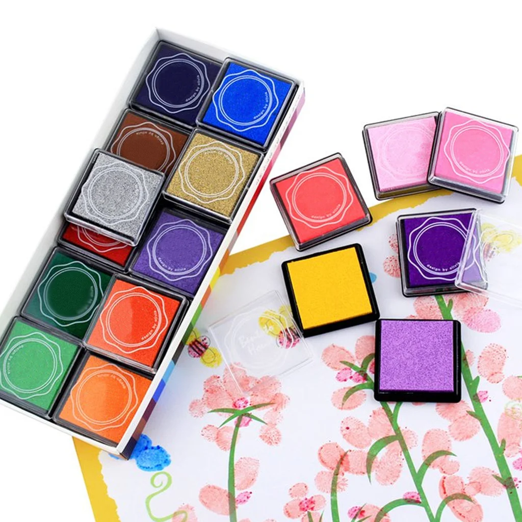 20Pcs Colorful Ink Pads Multi-Color Large Capacity Quick Dry Stackable DIY Craft Stamp Pads for Scrapbooking Finger Painting Art