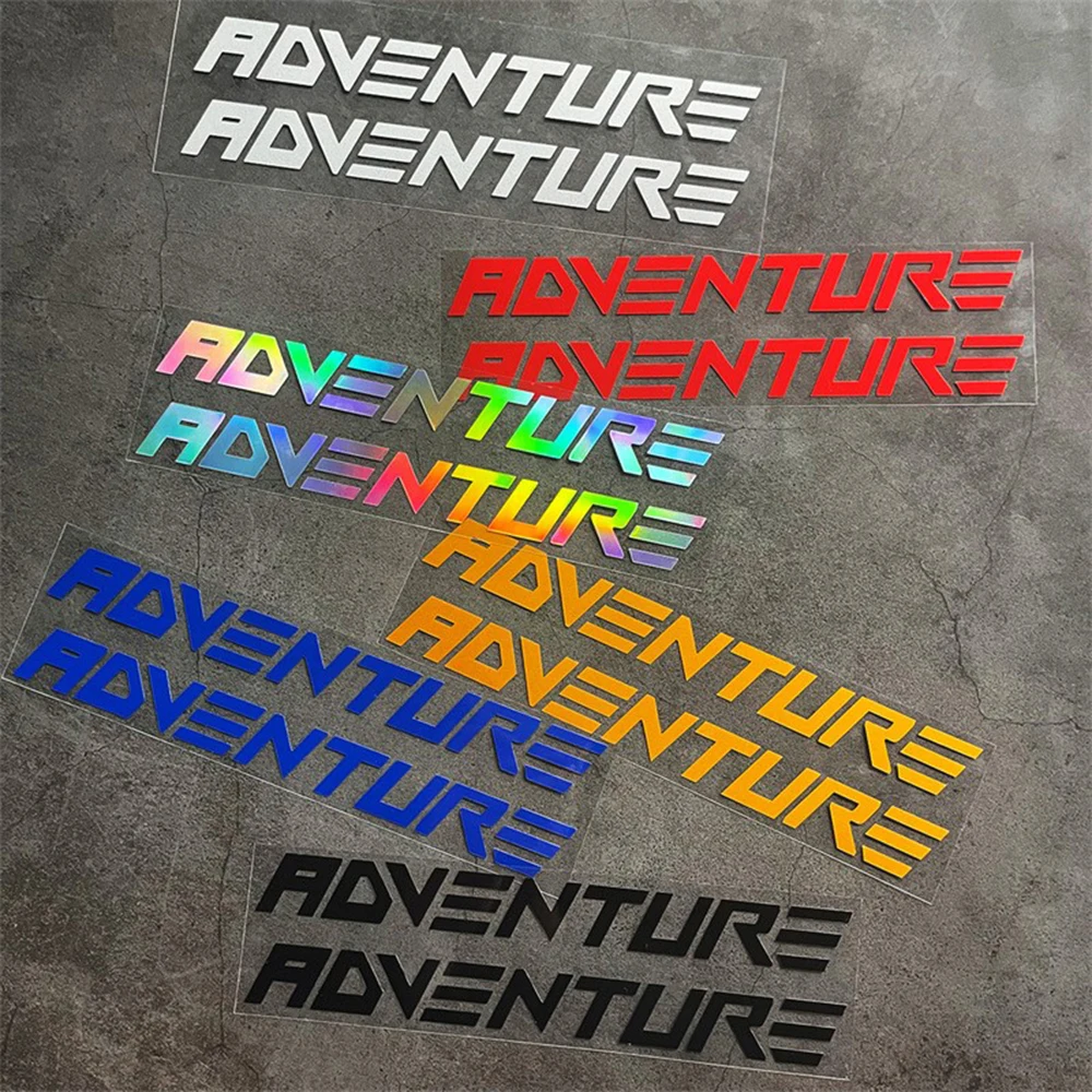 Adventure Letter Reflective Stickers Waterproof Vinyl Decals for Motorcycle Fuel Tank Car Body Helmet DIY Decor Accessories