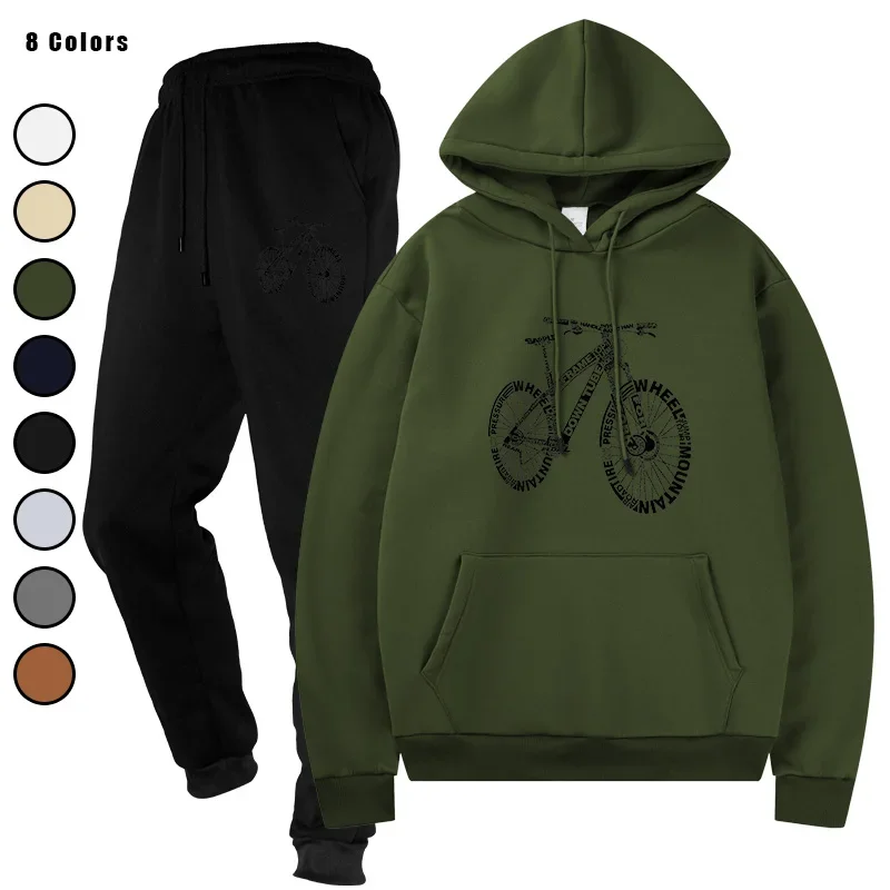 

Men's polini Fashion Two - Piece Casual Tracksuit Hooded Track Pants Pullover Jacket Outdoor Sports Streetwear Set