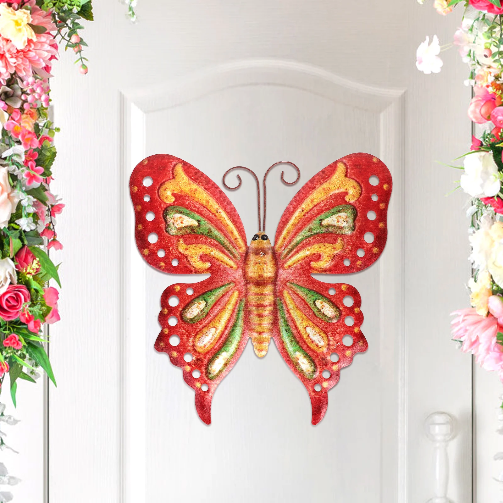 

2Pcs Metal Wall Decor Pendant High Quality Craftwork Ideal Festival Home Garden Bathroom Home Butterflies Pendant Balcony