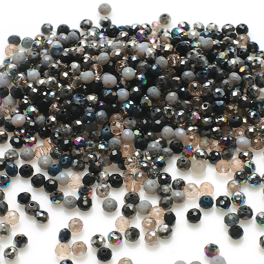 500 stks/partij 4MM AB Kristalglas Rondelle Facet Losse Spacer Ronde Kralen voor DIY Maken Ketting Armband Sieraden accessoires