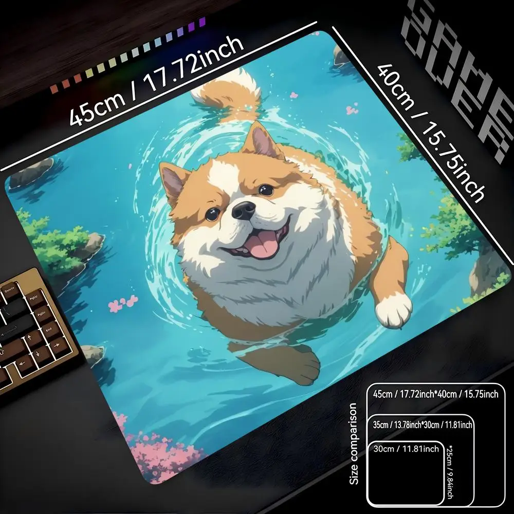 

Anime Cute Dog Mouse Pad 22X18 40X45 Computer Accessories Office Game Table Mats Rubber Anti-slip Mousepad Small Decor Desk Pads