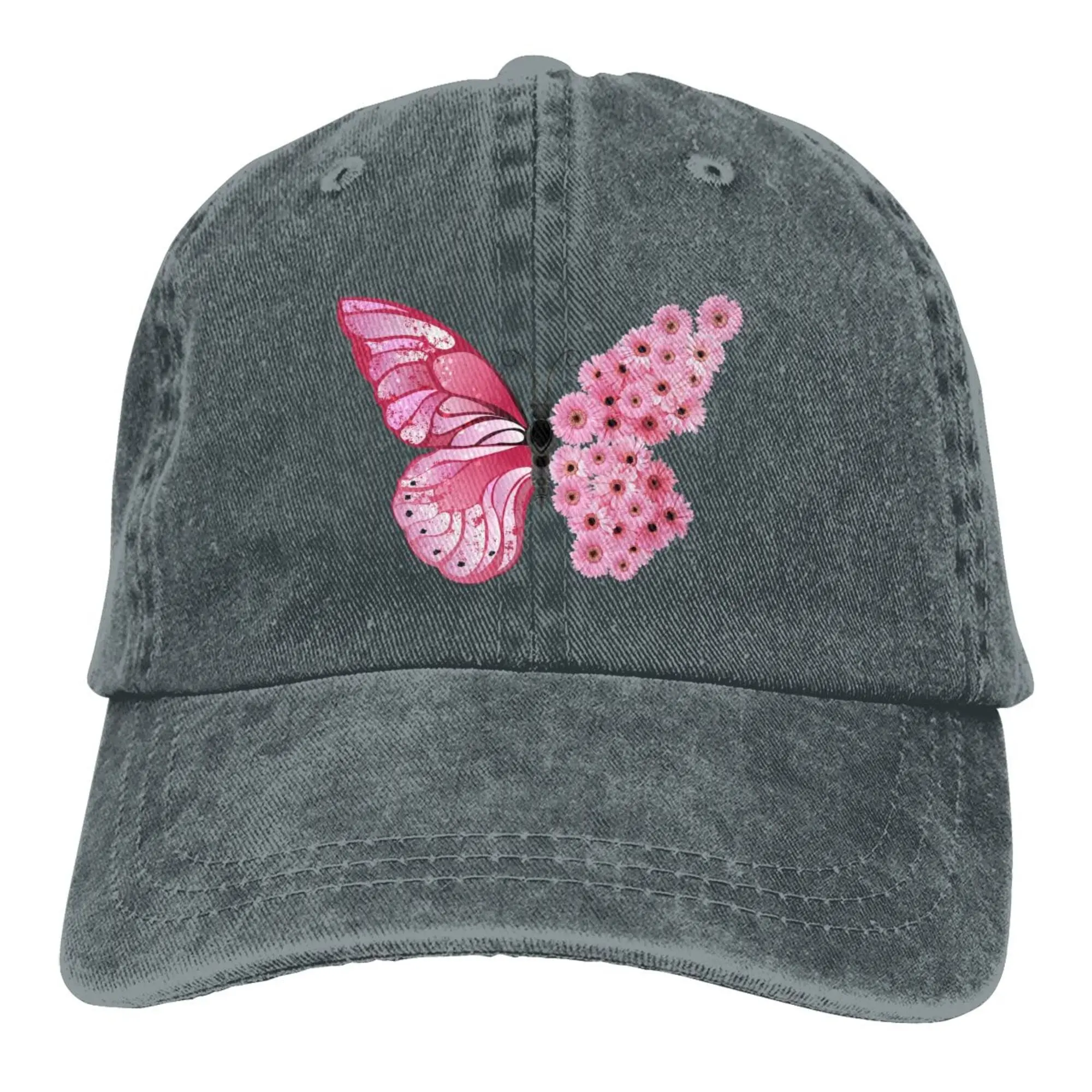 

Baseball Hat Pink Butterfly Daisy Cotton Adjustable Dad Cap Unisex Adult Vintage Trucker Hats For Women Men Outdoor Sport