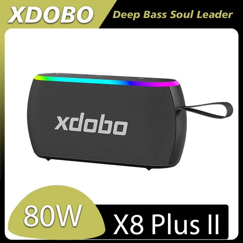 

XDOBO X8 PLUS II 80W RGB Lighted Wireless Bluetooth Speaker TWS Stereo IPX6 Waterproof Subwoofer Speaker Bluetooth V5.3 using