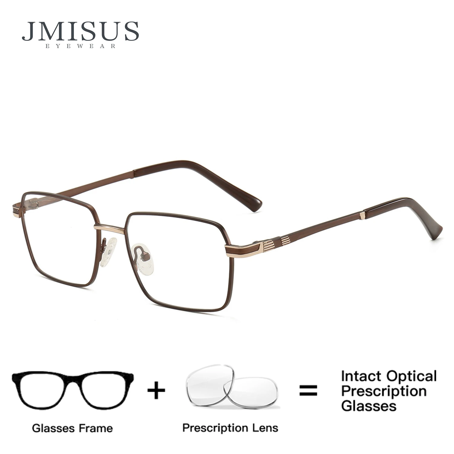 

JMISUS Fashion Alloy Rectangle Progressive Prescription Glasses for Men Anti Blue Light/Photochromic Optical Eyeglasses