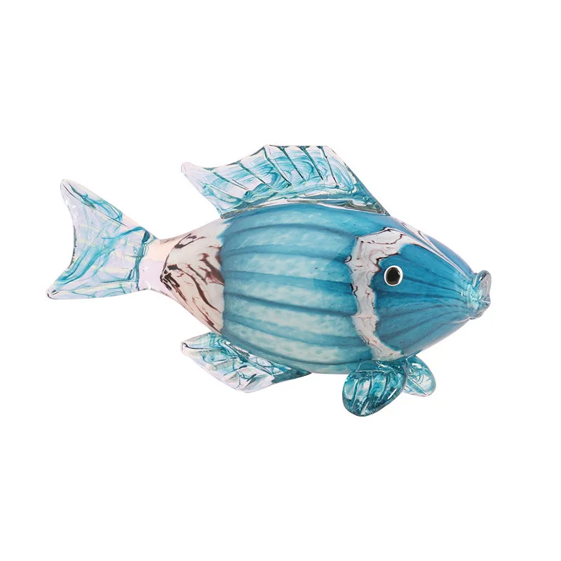 

European creative crystal glass fish desktop handicrafts ornaments living room model room decorations home holiday gift