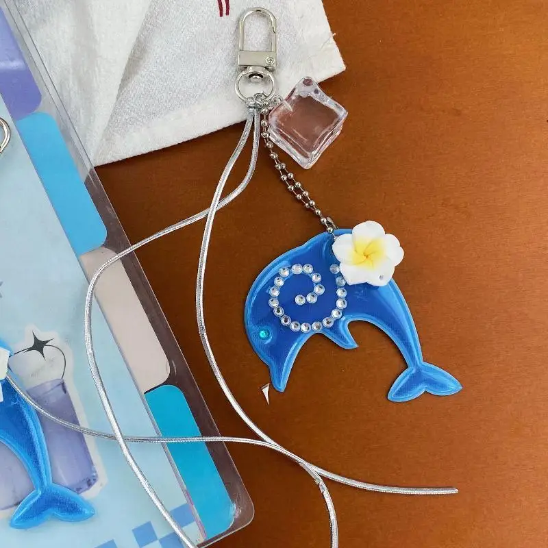 Korean Style Y2K Dolphin Keychain Cute Cartoon Pendant Portable Bag Backpack Hanging Decor for Students