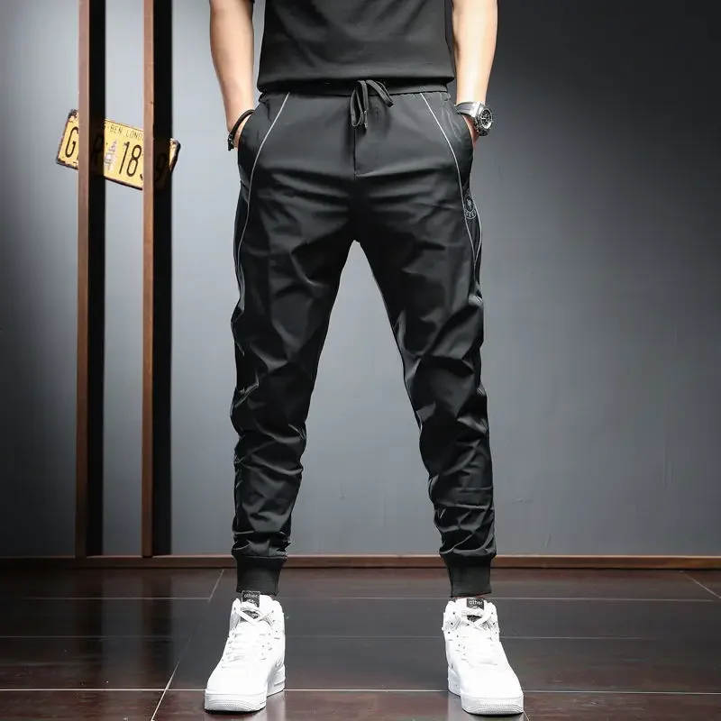 Men\'s Casual Pants Quick Drying Trousers Male Slim Fit Pocket Skinny Trend Polyester Long Summer Harajuku Fashion Sale New In