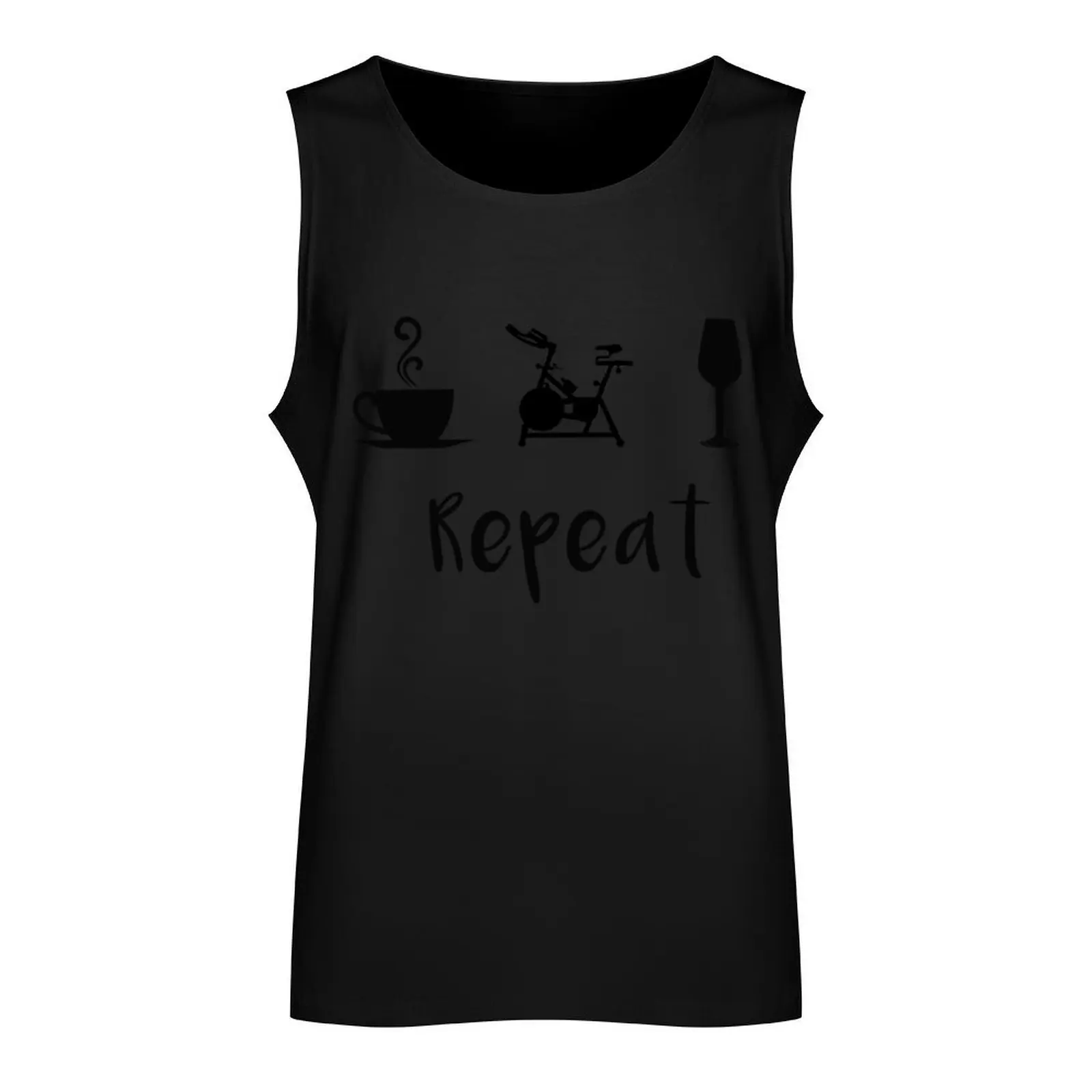 Coffee Pelo Wine Repeat Tank Top Bodybuilding shirt singlet for men