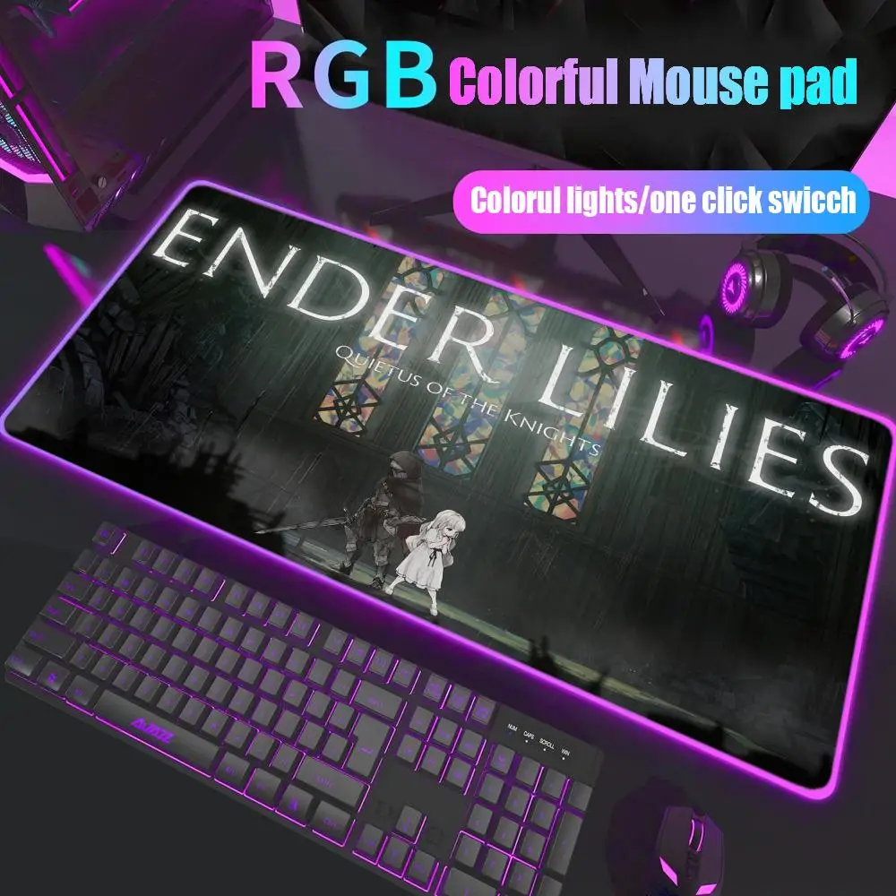 

Коврик для мыши ENDER LILIES Quietus of the Knights Rgb, настольный коврик с подсветкой, светодиодный коврик для мыши, игровой настольный коврик, большой коврик для мыши с подсветкой