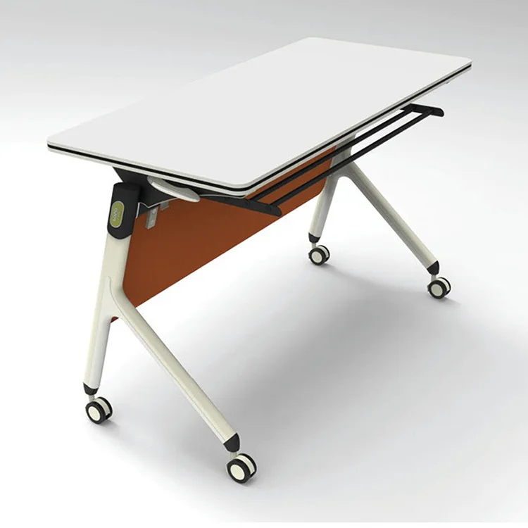 طاولة تدريب الموظفين البيضاء، طاولة مؤتمرات مستديرة الربط، تفكيك وتجميع، مكتب طالب متنقل قابل للطي، إبداعي #4