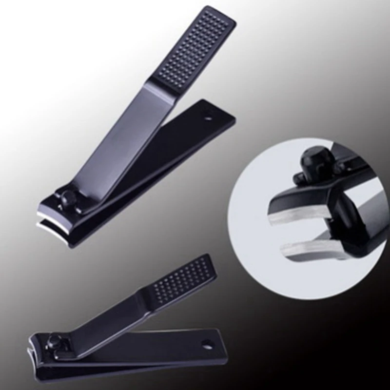 Tagliaunghie nero tagliaunghie Super affilate in acciaio inossidabile e unghie dei piedi strumento per Manicure tagliaunghie a naso piatto S