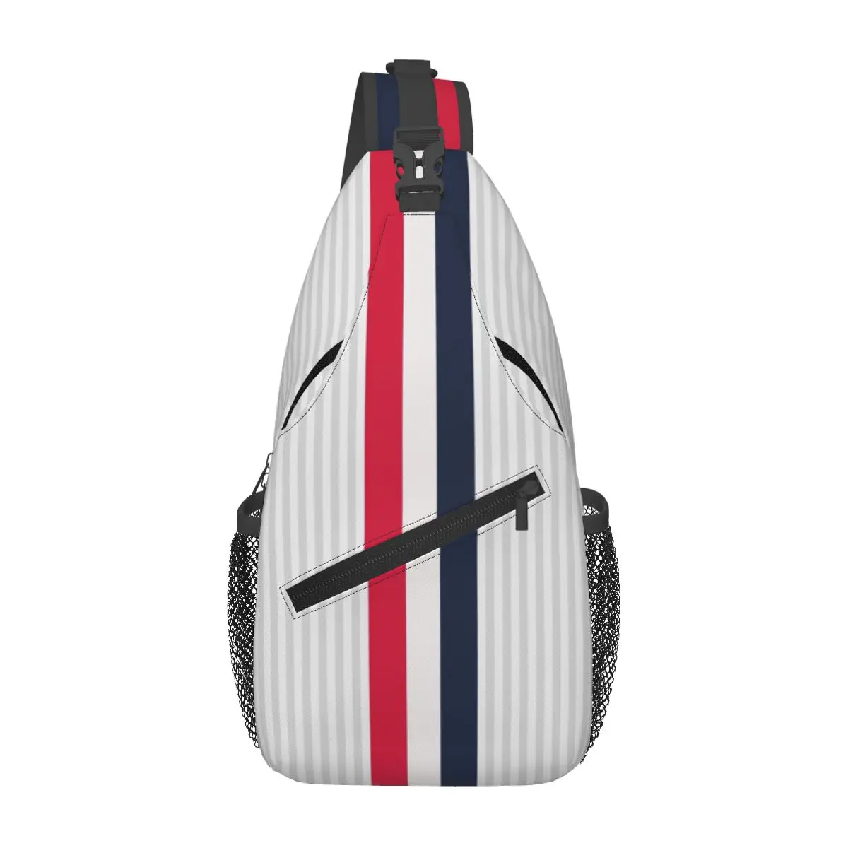 Thom-Stripes Red White Navy TB Trendy cross chest bag diagonally, a fashionable backpack designed for outdoor sports and travel