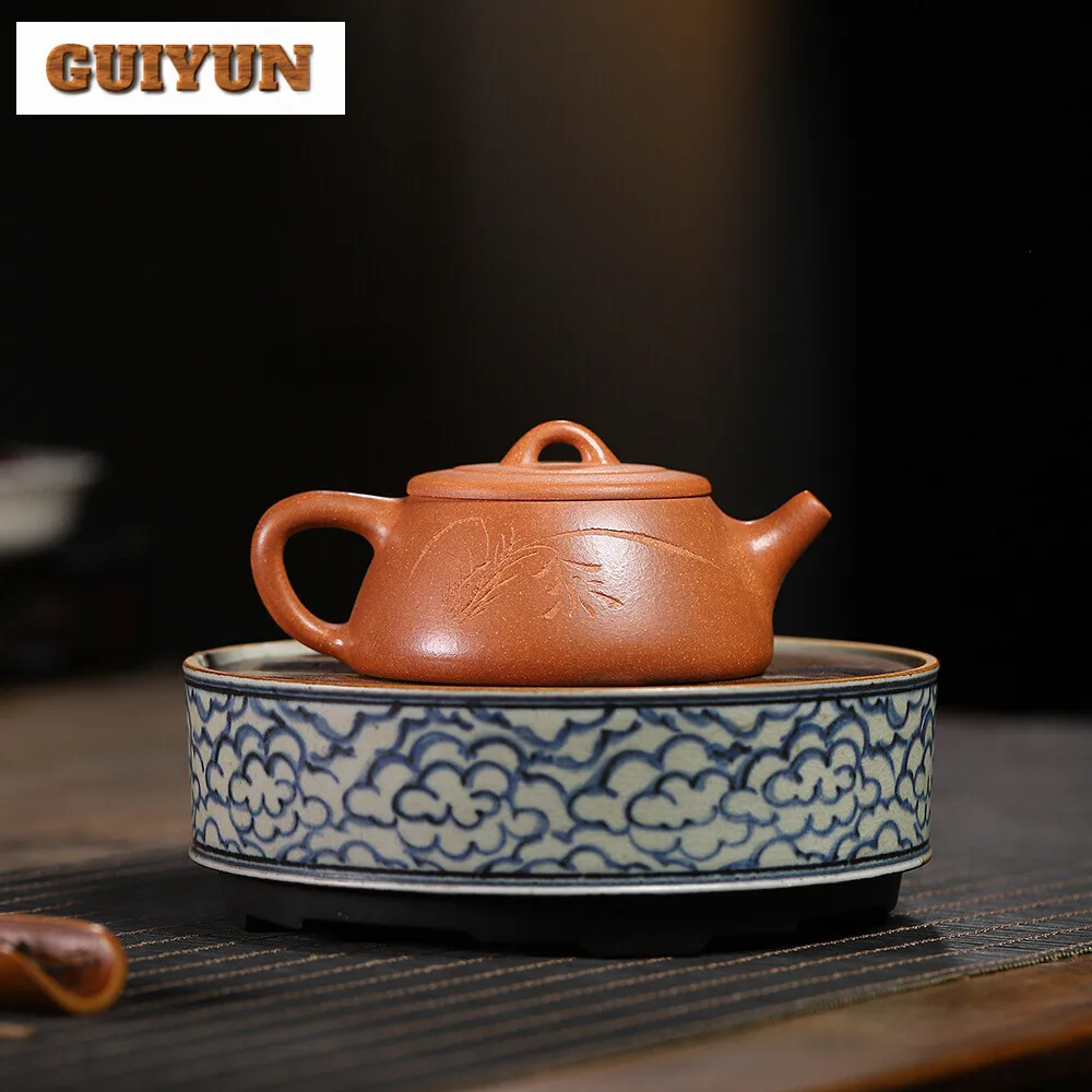 175ml Yixing Purple Clay Teapot Master Hand Carved Tea Pot Kettle Beauty Tea Infuser Chinese Handmade Zisha Tea Set Teaware Gift