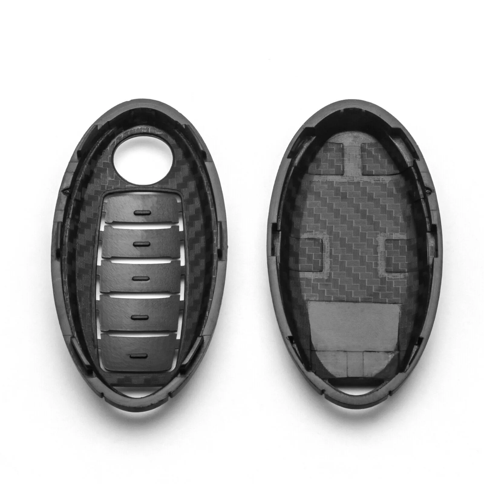 1pcs  5 Button Matte Black Car Key Case Carbon Fiber Style Smart Key Fob Cover Case Holder For Nissan Infiniti