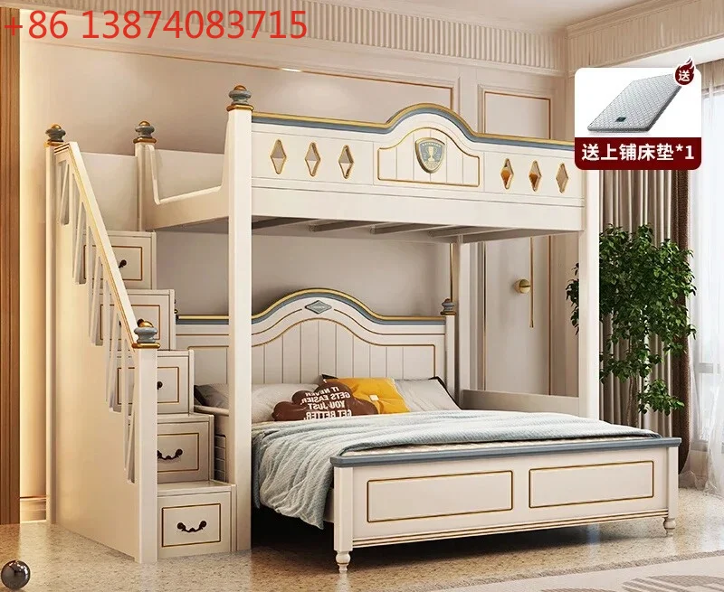 

LYN staggered upper and lower beds Double bunk solid wood dislocation type high and low beds