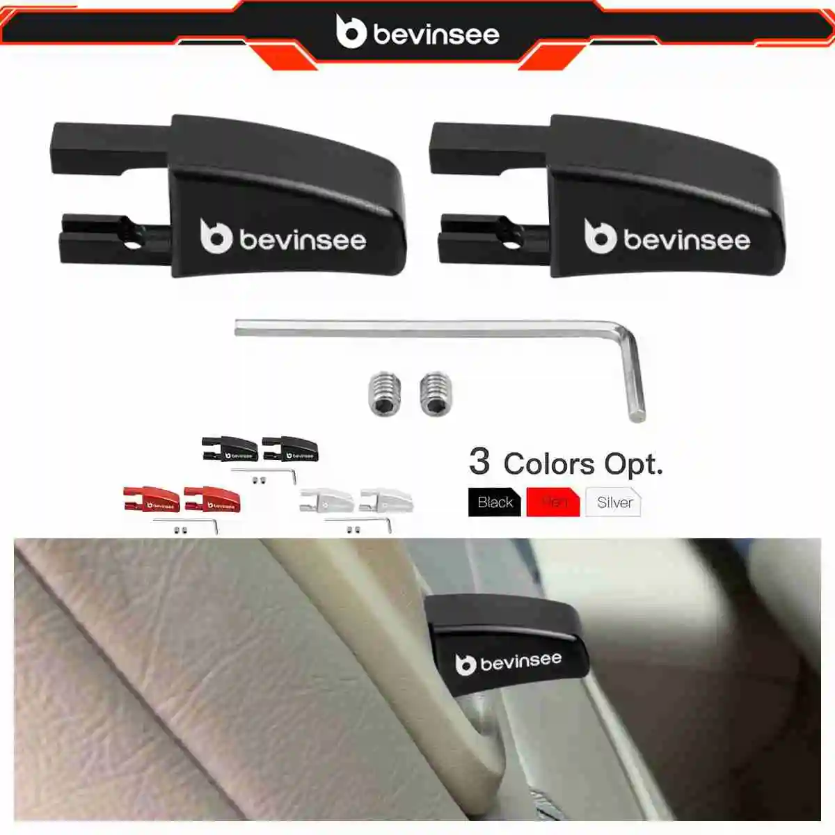 

BEVINSEE 2PCS Seat Release Lever Knob for Ford Mustang 2005-2014, Replace 5R3Z-6362762-AAC