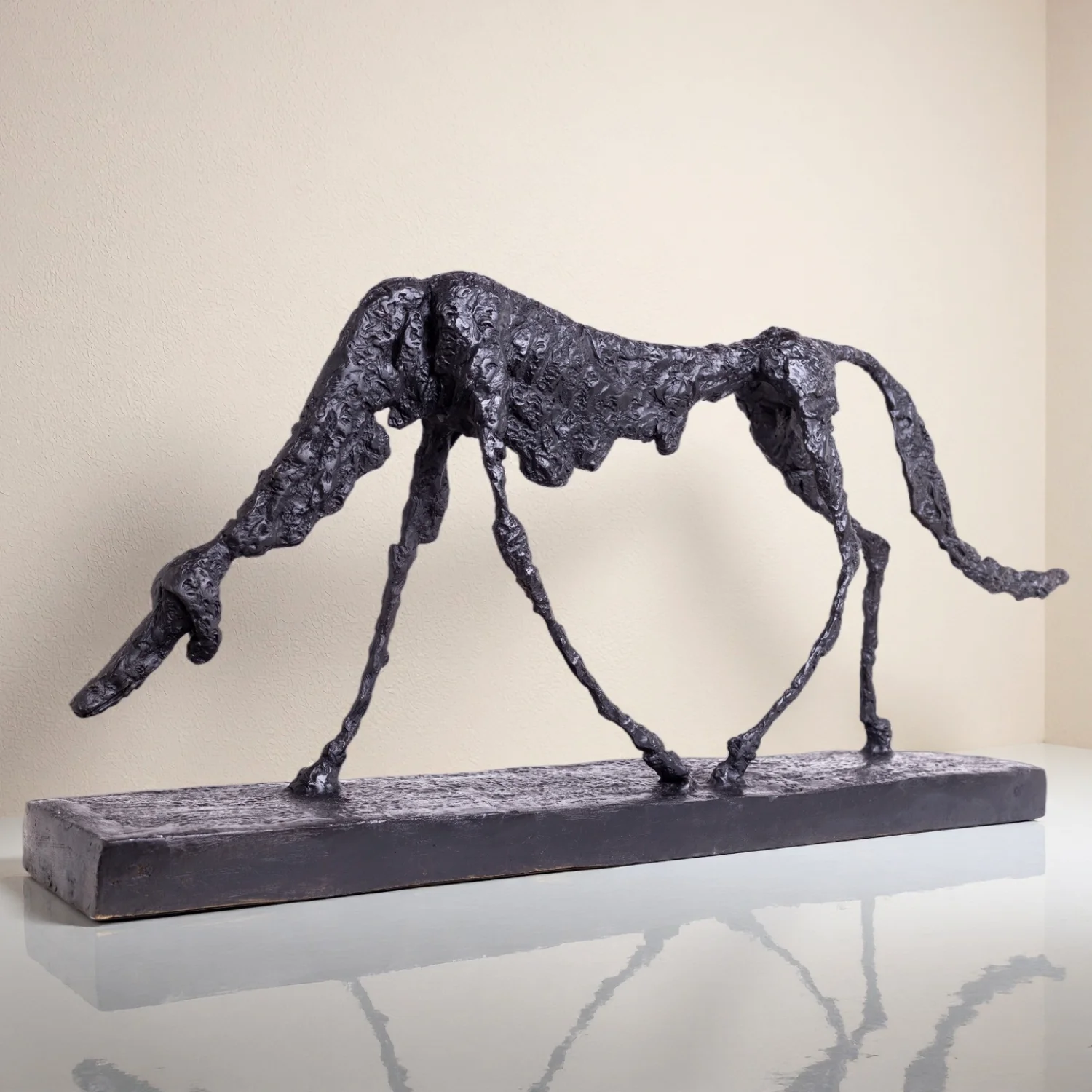 

Handmade Giacometti Bronze Dog Statue Famous Abstract Dog Sculpture 67cm Antique Home Garden Decoration Collections