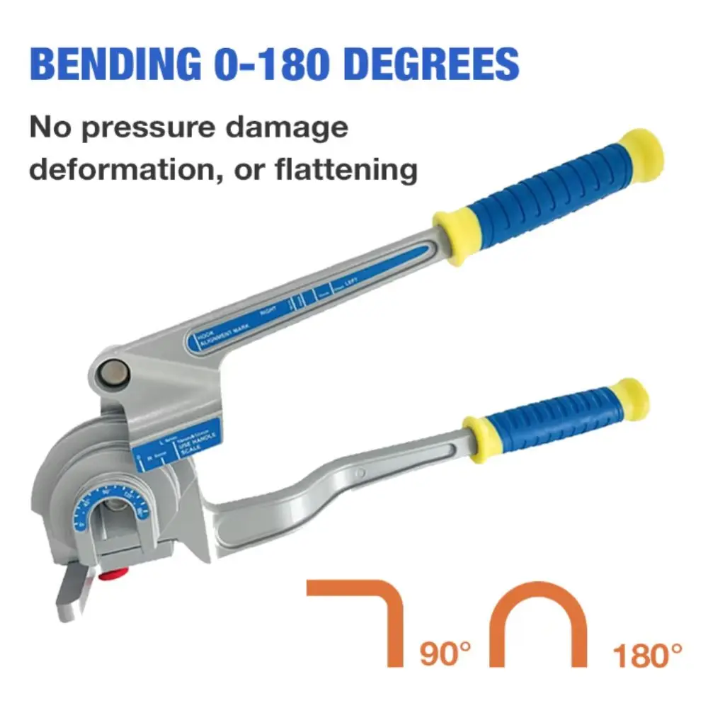 3-In-1 Pipe Bender Manual Handle 0-180° Bending Range Tube Bender Bending Corner 0 Soft Bronze Hand Tool