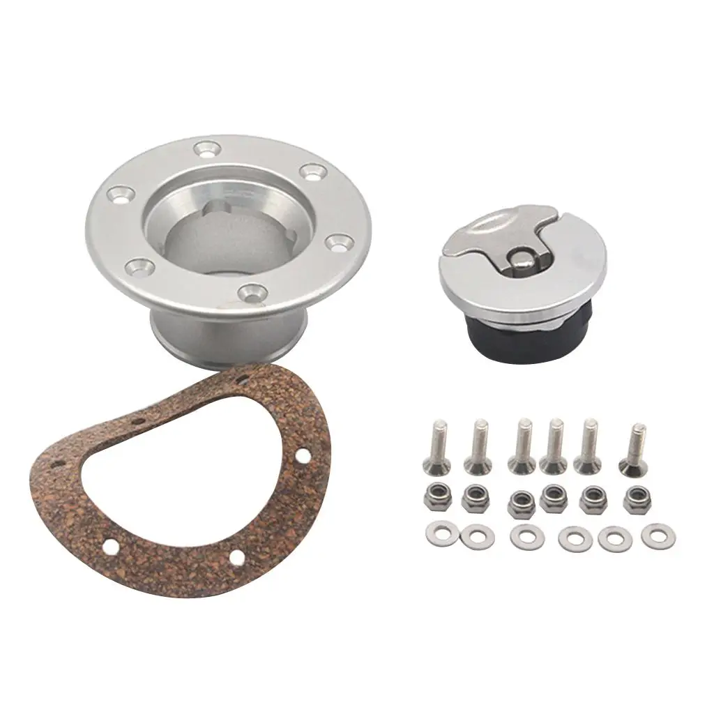 Aluminum Alloy Fuel Tank Door Filler Neck Gas Lid Flush Mount Shell for Build Your Own Fuel Container