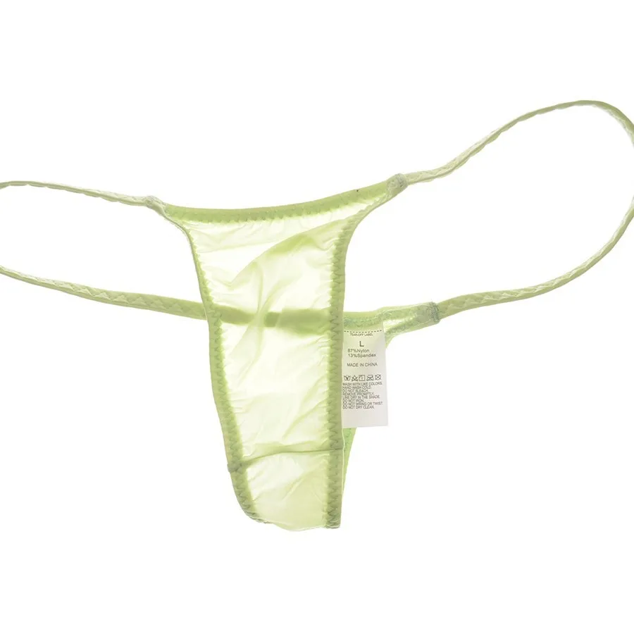 Women's Ice Silk Thong High Elastic Mini Low-rise Sheer Single Layer Underwear