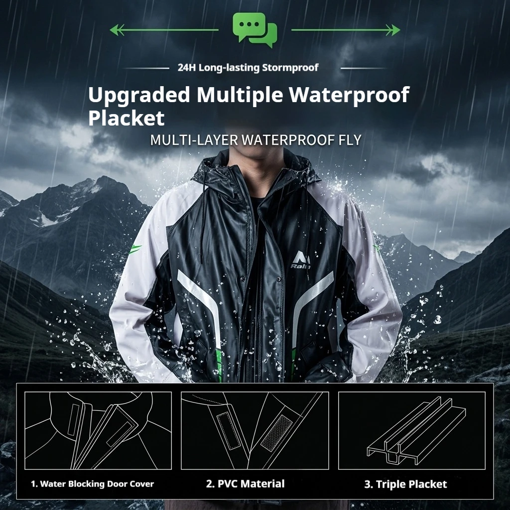PVC Motorcycle Rainstorm Suit Full Body Riding Special Takeaway Split Suit for Motorbike Riders Durable Waterproof Protection