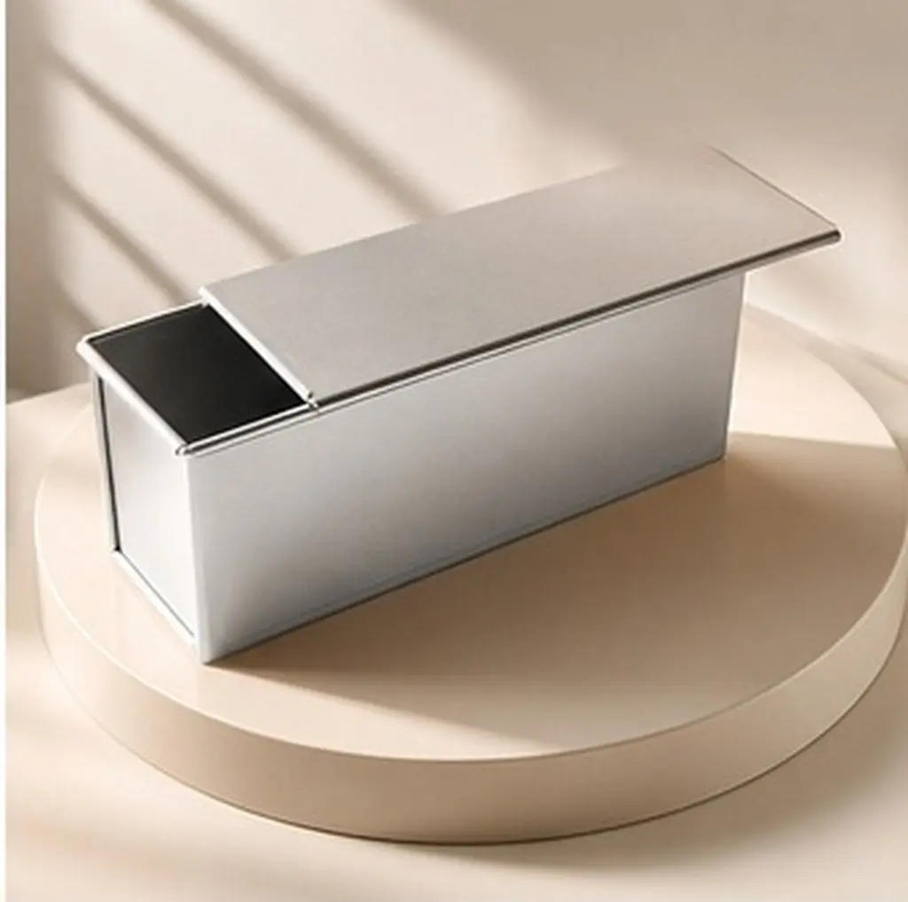 Premium Aluminum Loaf Tin with Sliding Lid Non-Stick Bread Toast Mold for Family Parties Uniform Heating Fast Conduction Baking