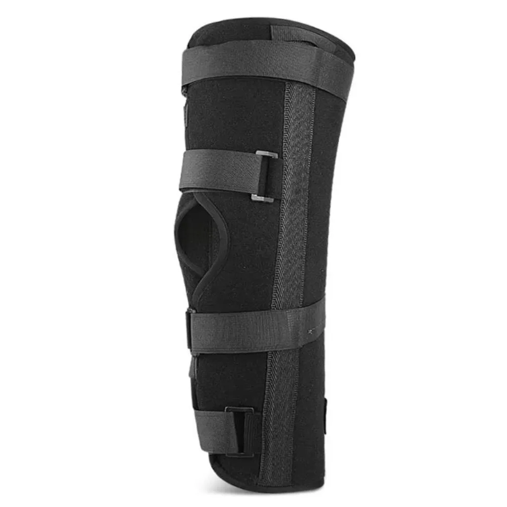 Adjustable Knee Immobilizer Breathable Wear-resistant Knee Brace Steel Plate Support Three Panel Leg Splint Injury Recovery