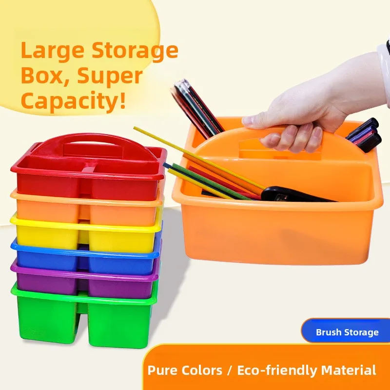 Portable  3 Grids Combination Pen Holder Office Desktop Makeup Brush Storage Box Home Student Use Handy Organizer