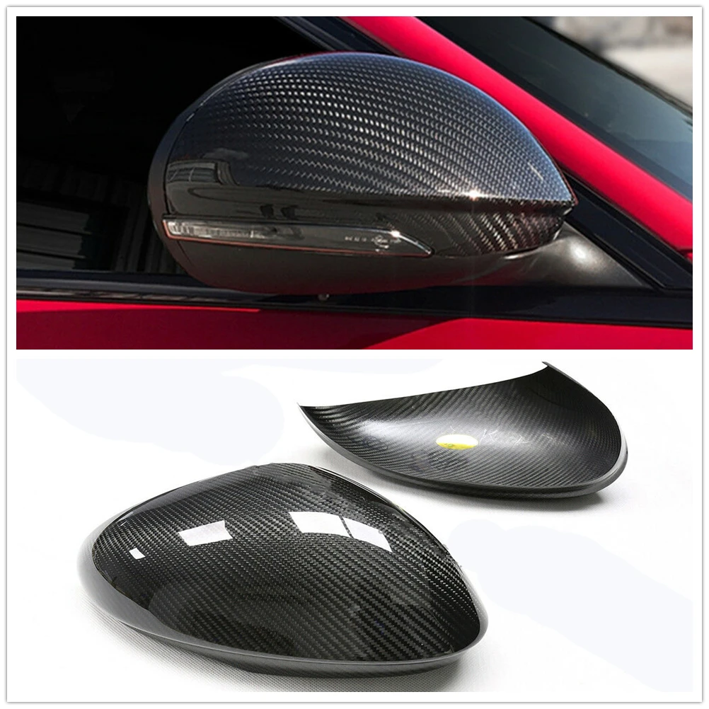 

Car Exterior Rear View Mirror Cover For Alfa Romeo Giulia Quadrifoglio 2016+ Add On Dry Carbon Fiber Side Rearview Caps Shell