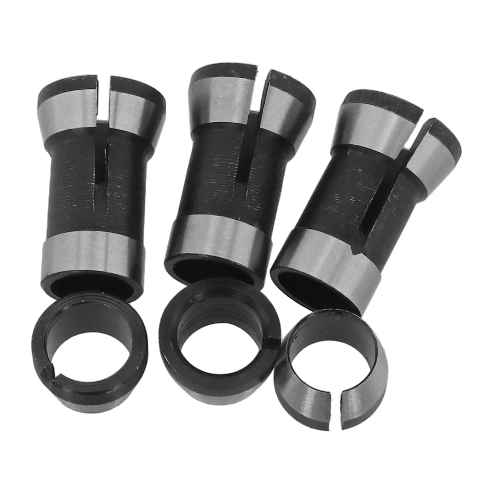 Portabrocas de acero al carbono para máquina cortadora de grabado, enrutador eléctrico, accesorios de carpintería, 8/6, 35/6mm, 6 uds.